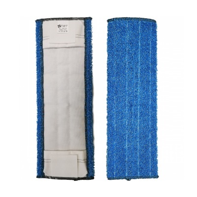 Panos de limpeza azul e branco para chão com etiqueta