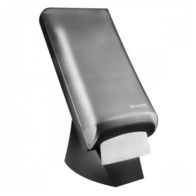 Distribuidor automático de papel preto e cinzento com suporte