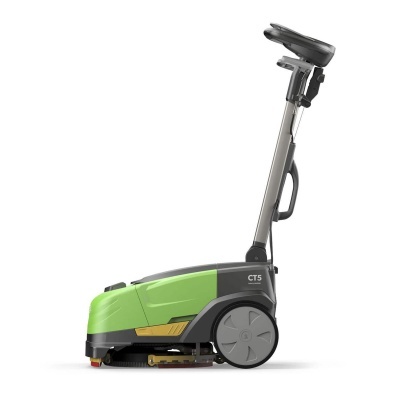 Aparelho de limpeza verde e cinza com controlo ajustável e texto CT5