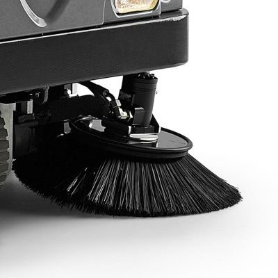 Escova lateral preta de máquina de limpeza industrial