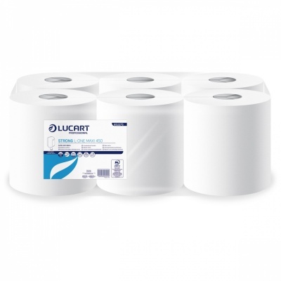 Pack de seis rolos de papel branco LUCART STRONG L-ONE MAXI 450