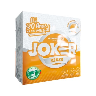Caixa branca e laranja de guardanapos Joker 33x33 cm