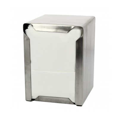 Dispenser quadrado de aço inox para guardanapos brancos