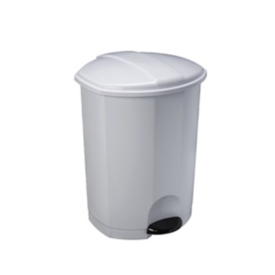 Contentor de lixo branco com pedal preto