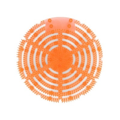 Disco circular de silicone laranja com ranhuras e cerdas pequenas