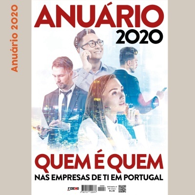 Capa do anuário 2020 com texto e imagens de profissionais em sobreposição