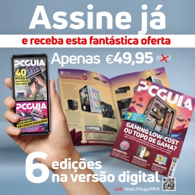 Promoção assinatura revista PCGuia com smartphone e revistas físicas