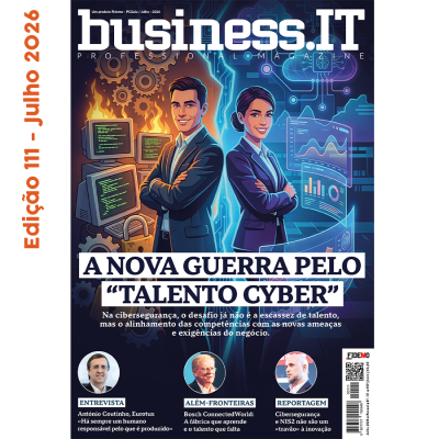 Revista business.IT com profissionais e temas de cibersegurança na capa