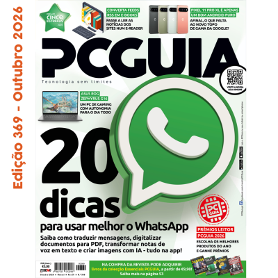 Capa da revista PCGuia com ícone do WhatsApp e dicas em destaque