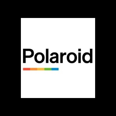 Logótipo Polaroid com linha colorida