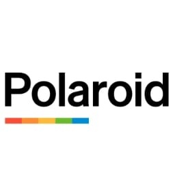 Logótipo Polaroid com linha colorida