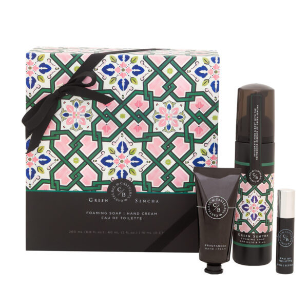 Conjunto de presente com sabonete espuma, creme para mãos e eau de toilette Green Sencha