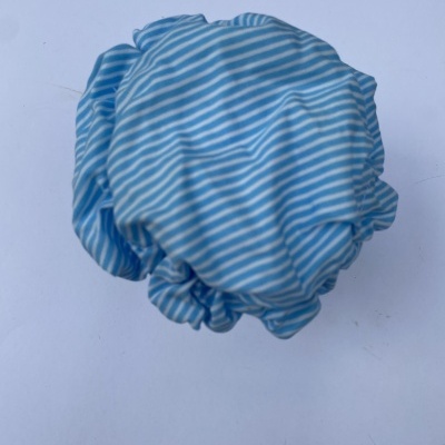 Touca de banho riscas brancas e azuis