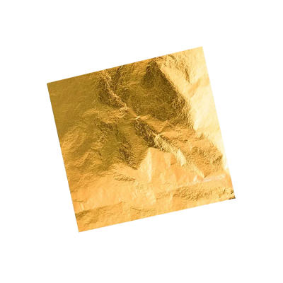 folha fina quadrada dourada com textura rugosa