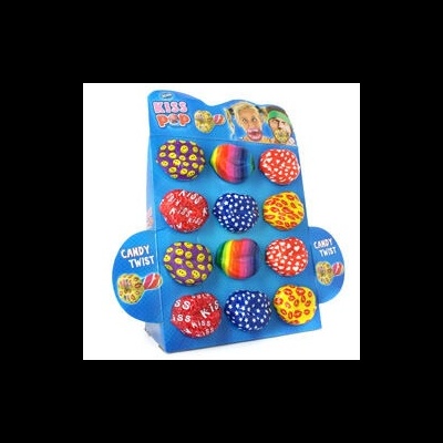 Bolas sensoriais coloridas em exposição azul KISS POP