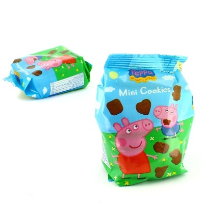 Pacotes de bolachas Peppa Pig Mini Cookies coloridas com desenho animado