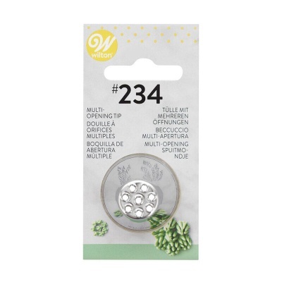 Bico de confeitar Wilton #234 em embalagem branca com pontos amarelos