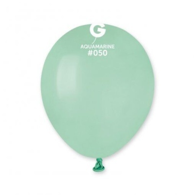 Balão aquamarine com texto e logo branco