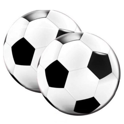 Duas bolas de futebol padrão clássico preto e branco