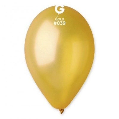 Balão dourado metálico com texto G GOLD #039 impresso