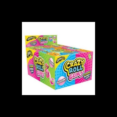 Caixa colorida de rebuçados Crazy Roll Gum