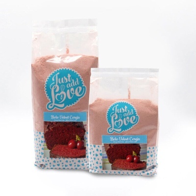 Pacotes de mistura para bolo Velvet Cereja 'Just add Love'