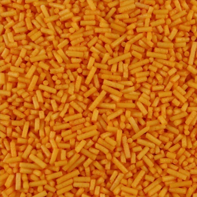 Confeitos cilíndricos laranja para decoração de bolos