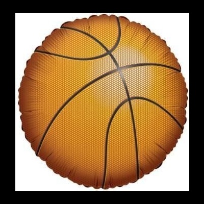 balão decorativo redondo com padrão de basquetebol em laranja