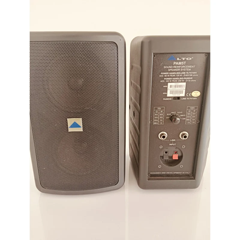 Coluna ALTO PAM5T - Par Duas colunas de som LA-70 PALMIST, uma vista de frente e outra de trás