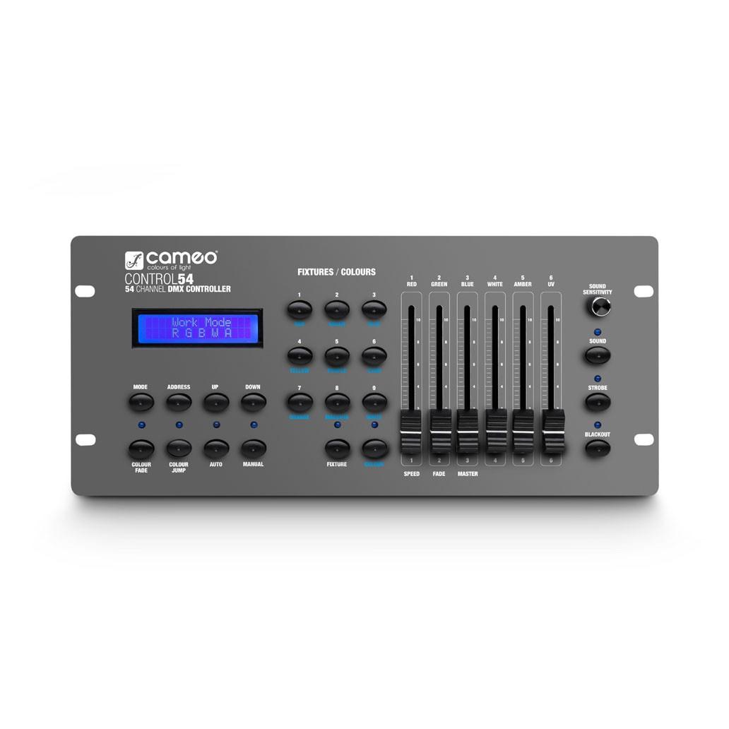 Cameo Control 54 Controlador DMX Cameo CONTROL54 com botões e faders para controlar luzes coloridas