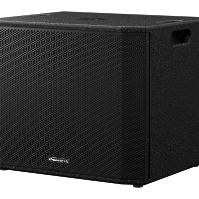 Coluna de som preta Pioneer DJ com grelha metálica hexagonal