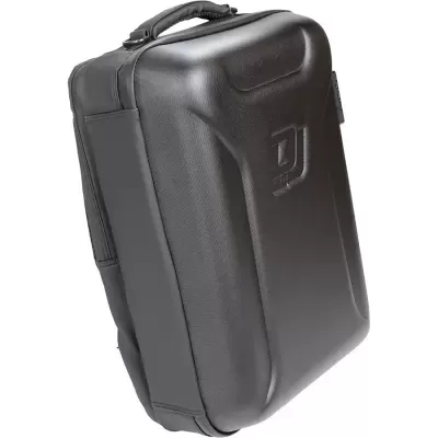 Mala rígida preta de viagem com logótipo DJI