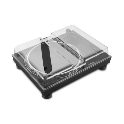 Gira-discos Technics preto com tampa transparente