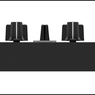 Controlador de DJ preto com botões e botões giratórios