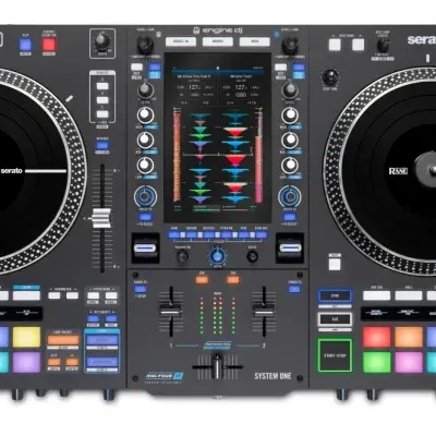 Controlador DJ RANE Seventy Two preto com botões coloridos e ecrã central