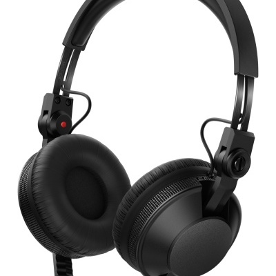Auscultadores circum-aurais pretos com almofadas e diadema acolchoado