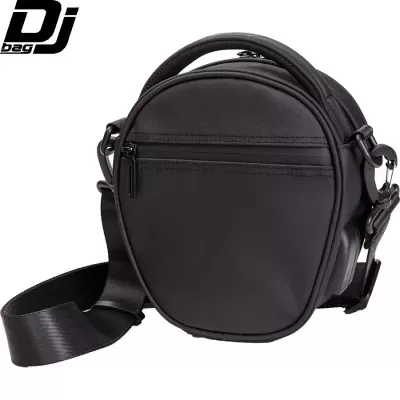 Mala preta DJ bag com alça ajustável e fecho de correr