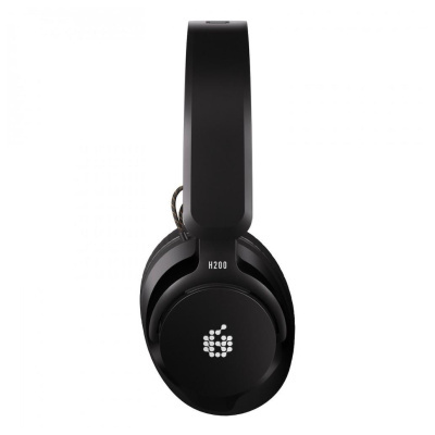 Auricular preto H200 com logo branco e cabo