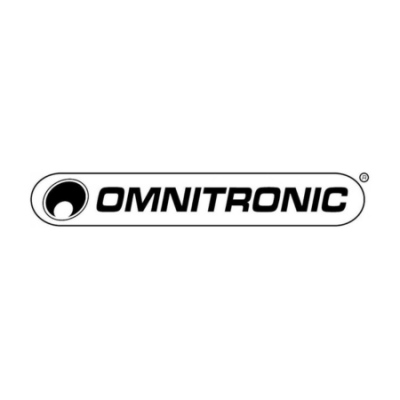 Logotipo OMNITRONIC preto com símbolo circular