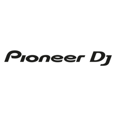 Logótipo Pioneer DJ preto em fundo branco.
