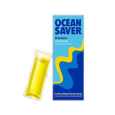 Embalaem azul do desengordurante Kitchen Citrus Kelp Ocean Saver com recarga amarela