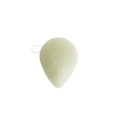 Esponja de limpeza facial gota bege clara com fio pendura