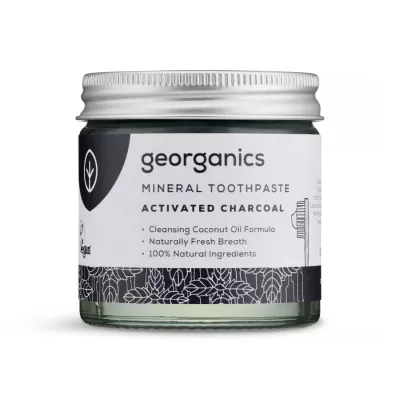 Pote de pasta de dentes mineral com carvão ativado da georganics