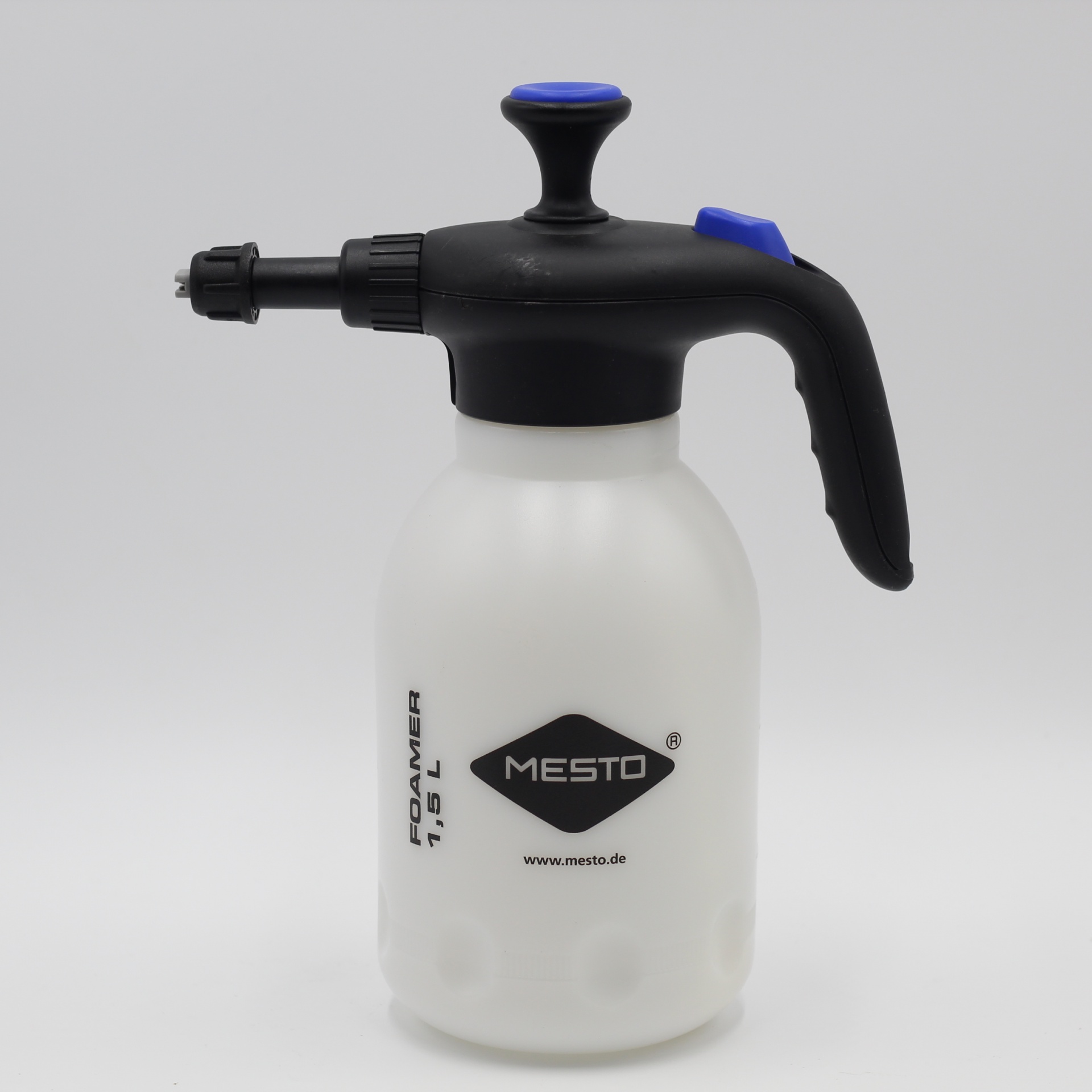 Frasco pulverizador MESTO Foamer 1.0L preto, branco e azul