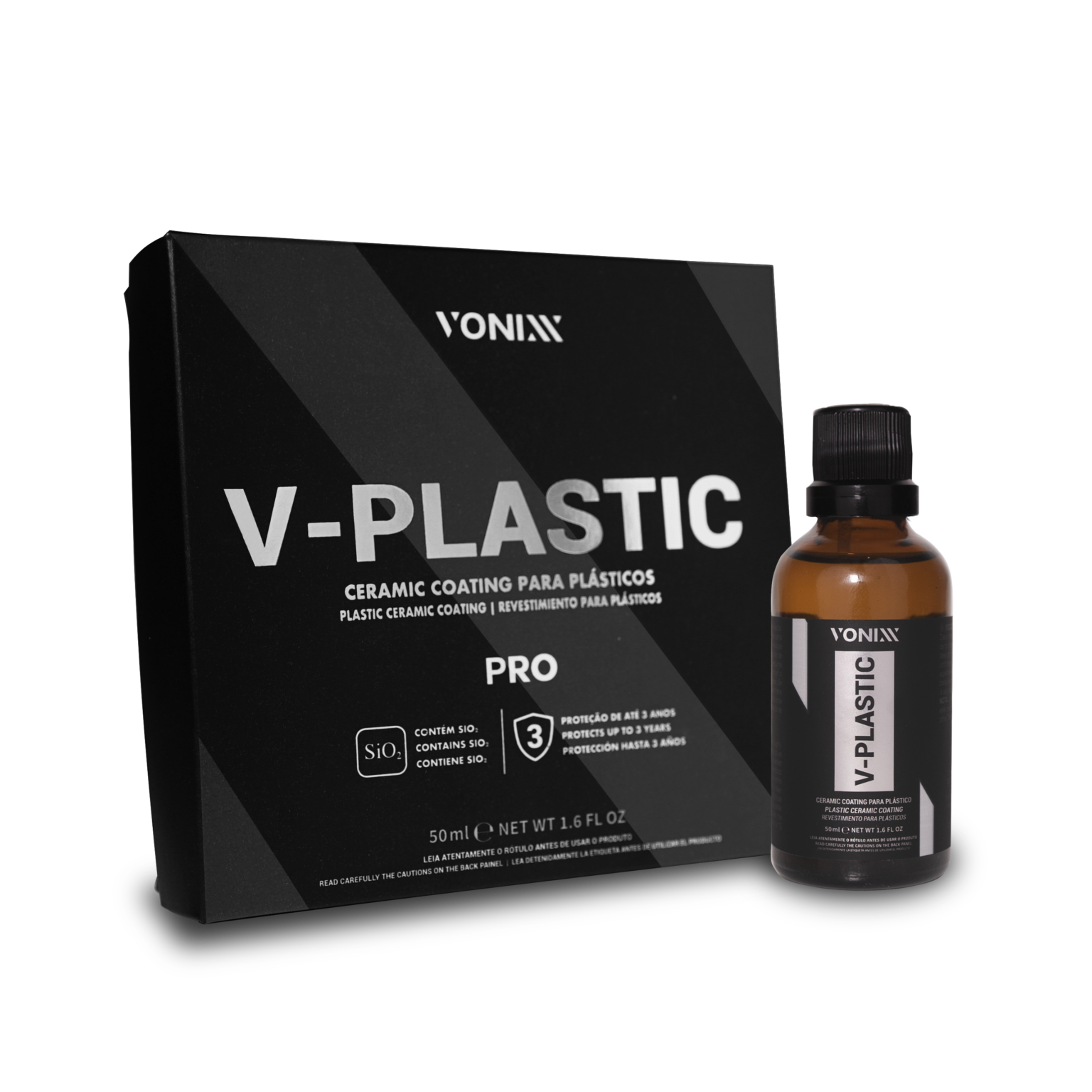 Embalagem e frasco do revestimento cerâmico V-PLASTIC da Vonixx para plásticos