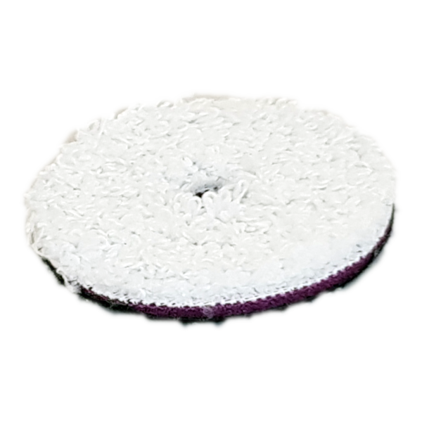 Disco abrasivo redondo branco com base roxa