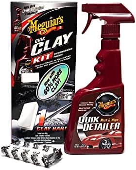 Kit automóvel Meguiar's Quik Clay Kit com barra de argila e spray Quik Detailer