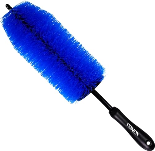 Escova limpa pó com cerdas azuis e cabo preto