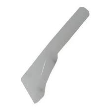 Espátula branca de plástico com cabo comprido e lâmina larga