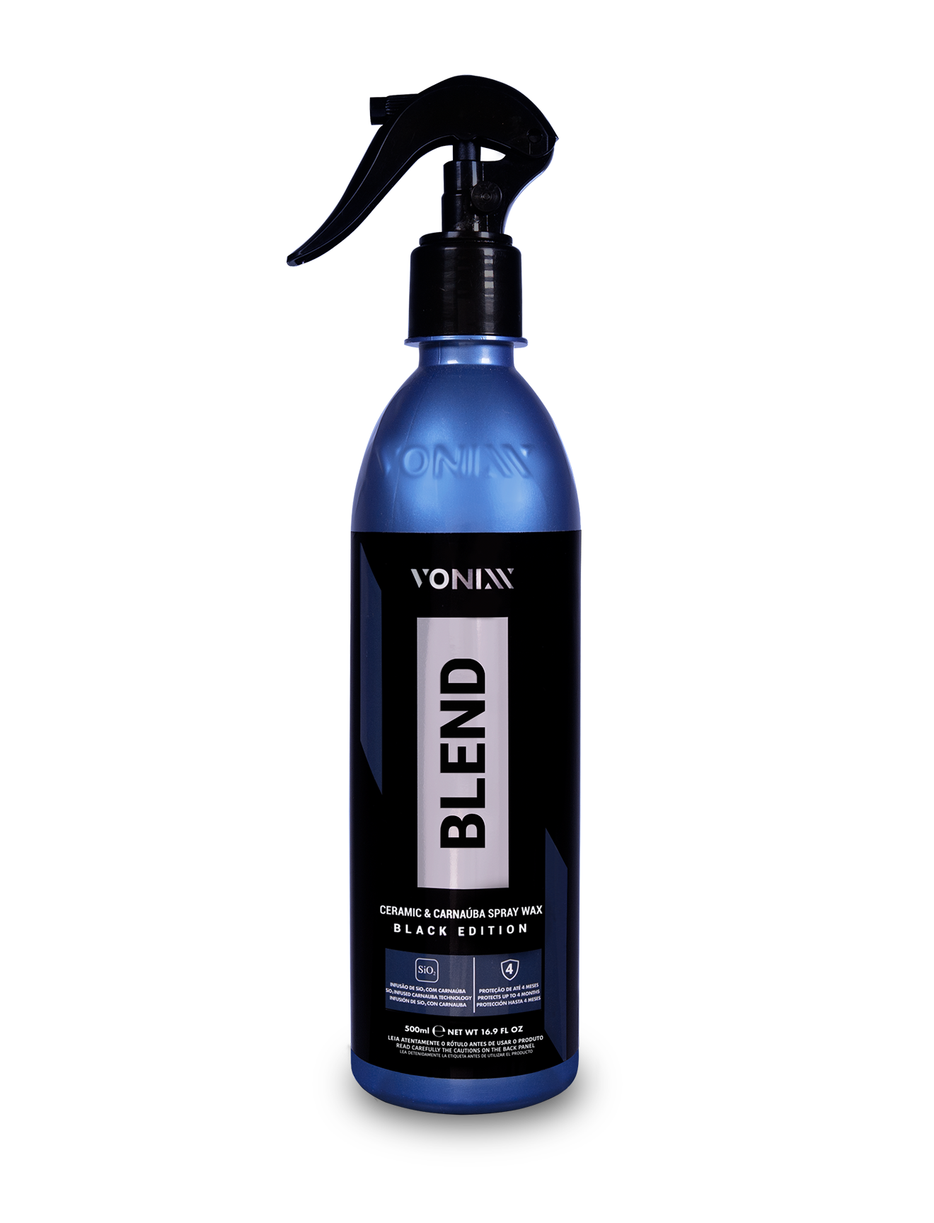Frasco azul de spray cerâmico Vonixx Blend Black Edition